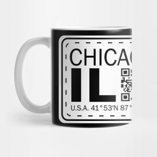 New Vintage Travel Location Qr Chicago IL Mug